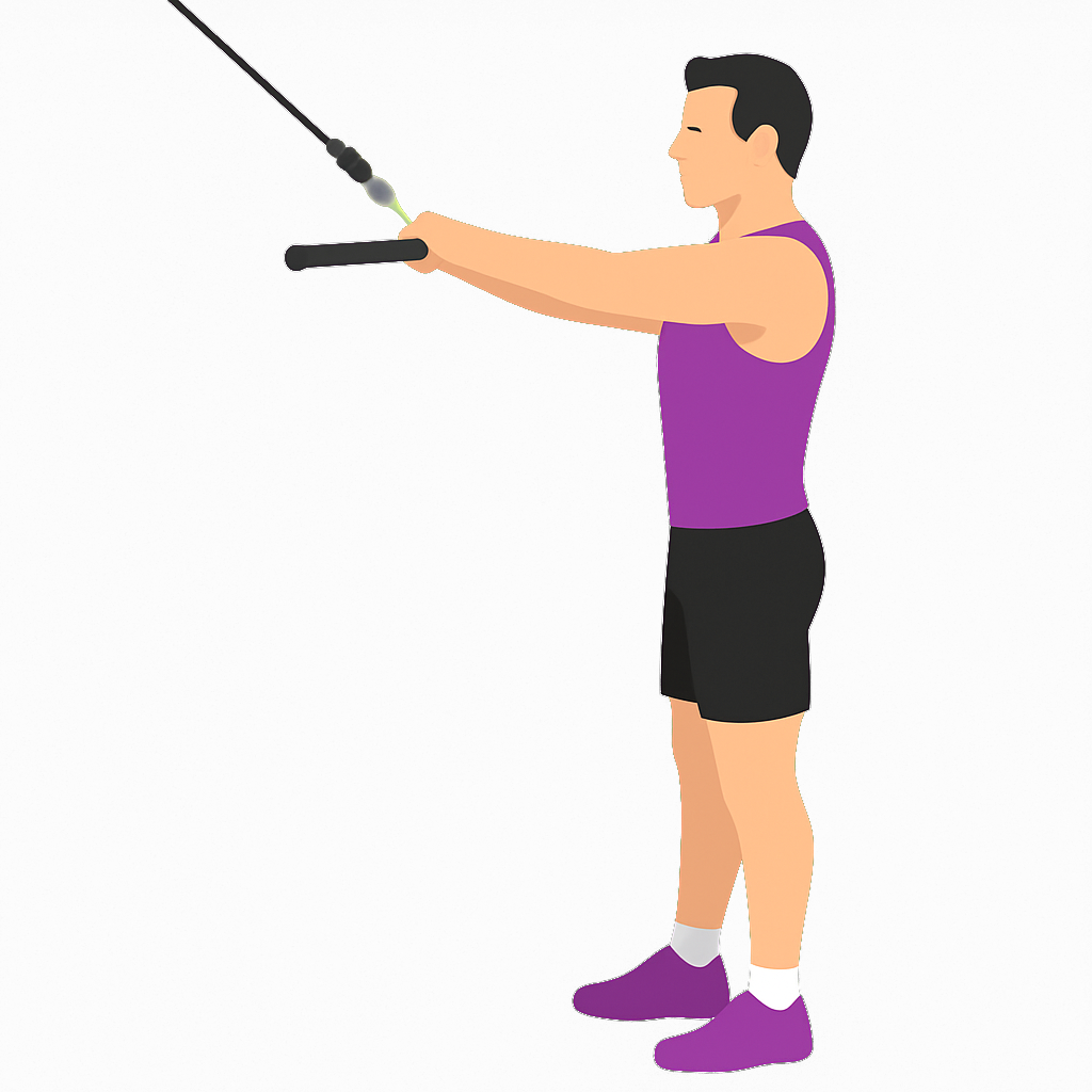 Illustration of the Cable Straight Arm Pulldown