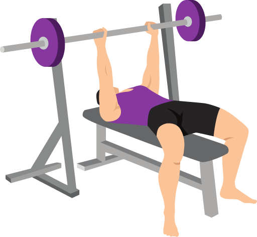 Illustration of the Close-grip Bench Press