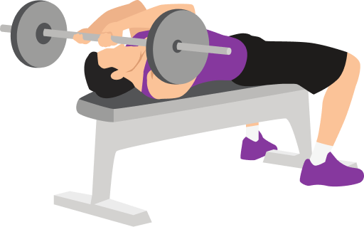 Illustration of the Barbell Skull Crushers